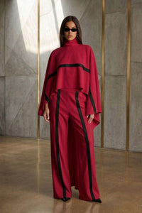 Turtleneck Raglan Sleeves Urban Loose Color Block Blouse