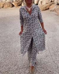 Laura | Button-Front Printed Set