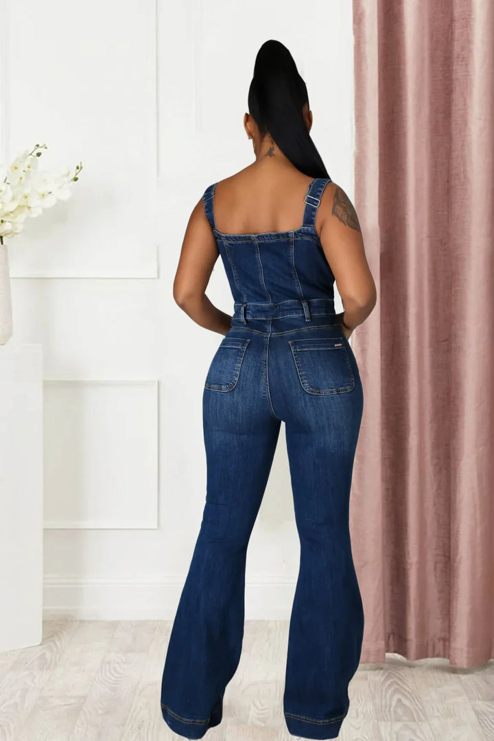 Luna | Wide-Leg Denim Jumpsuit