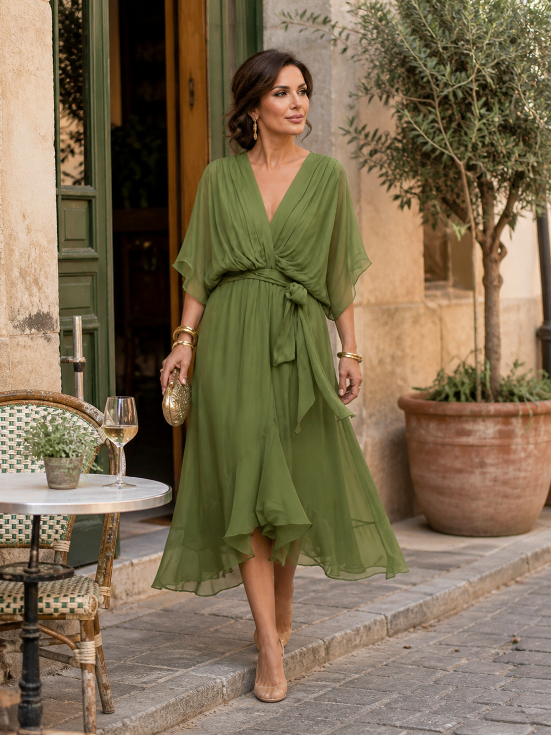 Sorena | Elegant V-Neck Maxi Dress